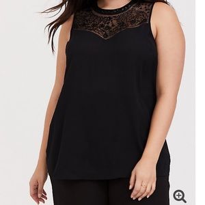 Torrid Georgette Embellished Mock Neck Tunic Tank